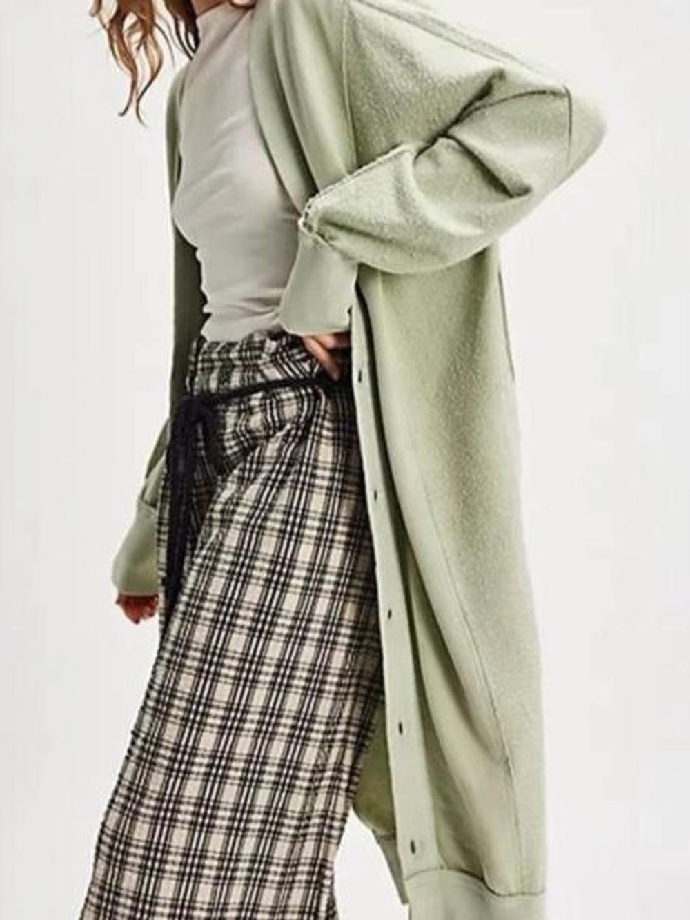 We The Free Light Sage Maxi Coatigan